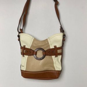 BOC tan brown vegan leather shoulder bag EUC